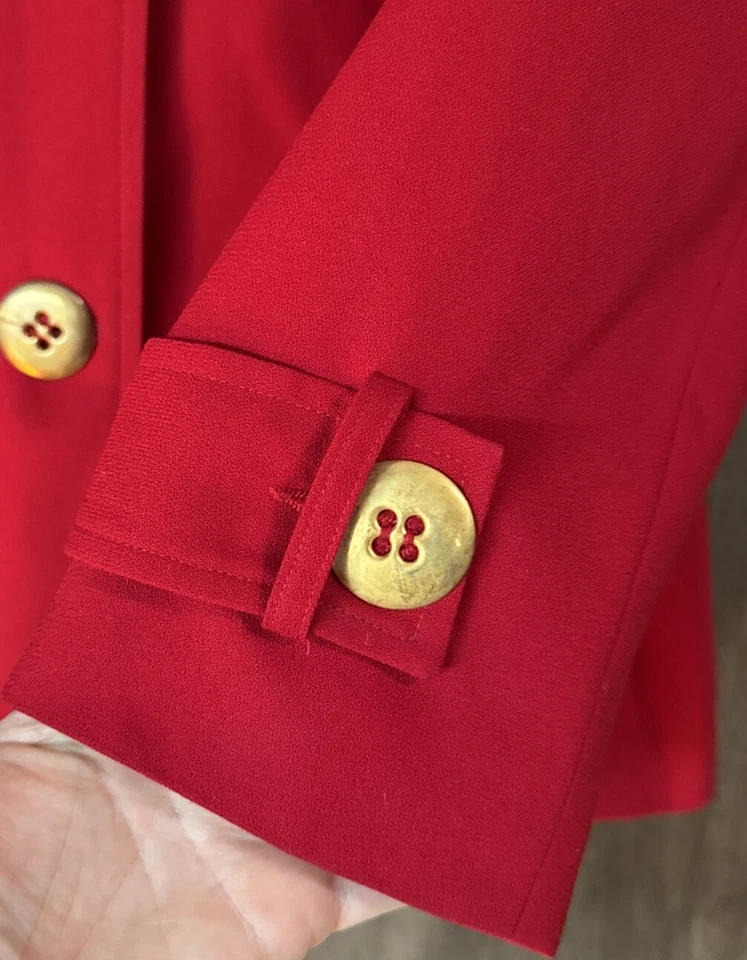 Blazer forrado Mary Kay Star rojo vintage para mujer talla XS. Foto 3 de 4