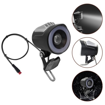 LED Koplamp For E Bike Spotlight Elektrische Fiets 6 48V Waterdicht Ipx4 2 Pins Connector Verstelbare Hoek 20lux Verlichting 2334605244