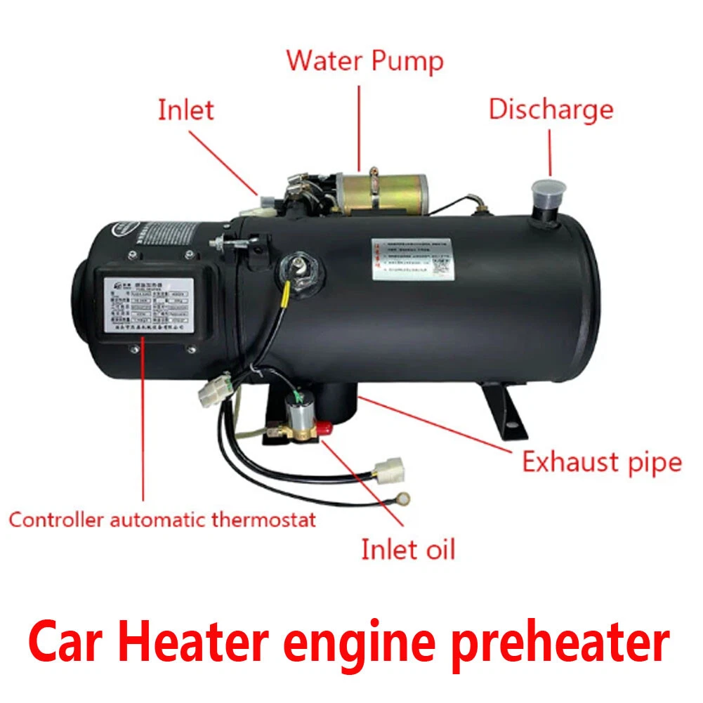 Car Heater engine preheater 12V 24V diesel truck preheating water  10/12/16.3KW | eBay