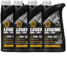 4x1 Liter MANNOL Legend 504 00 / 507 00 Motor�l 0W30  C3 VW Longlife BMW LL-04