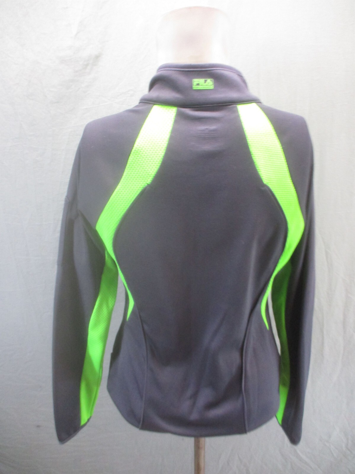 Giacca FILA taglia M donna nera full zip supporto colletto tasca slim calda pista 535