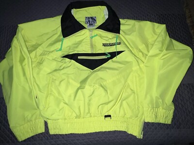 Vintage- Ski Breckenridge Genuine Colorado- M Neon Nylon Yellow Jacket White Fir