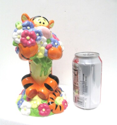 Disney Tigger with Flowers Ceramic Coin Bank 8.5'' Tall Park Lane For Ages 8 +