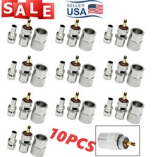 10PCS PL259 Male Solder Connector Plug W/ Reducer for RG8X Coaxial Coax Cable US