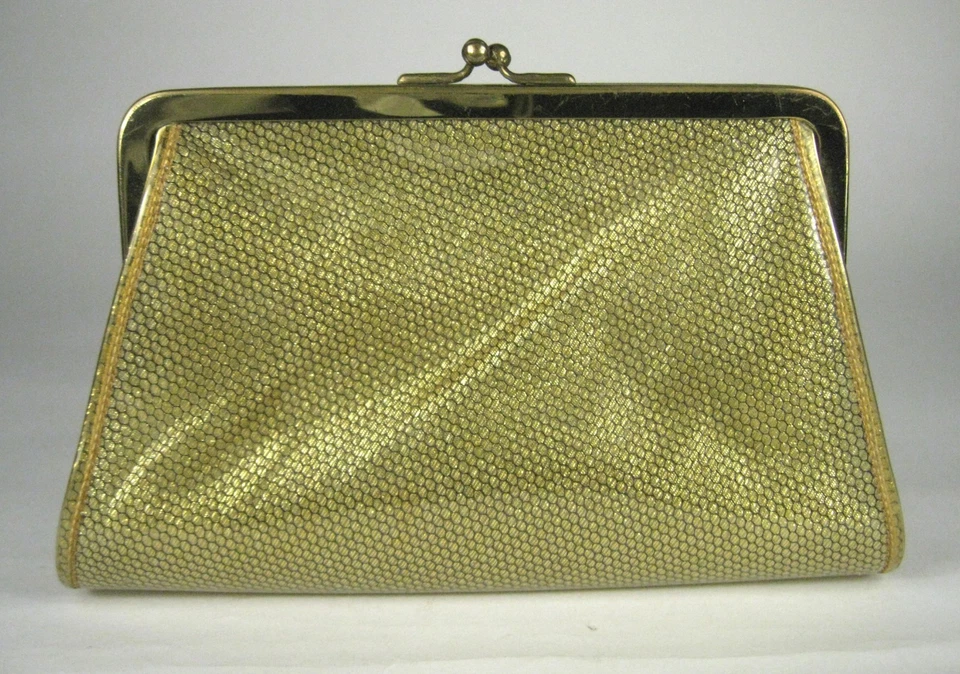 MAXIM Bolso sin asas Vinilo Estrás Flores Esmalte Bloqueo de beso Bolso sin asas Tono Dorado  Foto 3 de 4