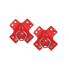 Nipplicious Seducer Leather Pasties Nipple Covers With Ring Choose Red or Black