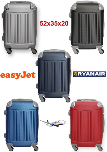TROLLEY VALIGIA DA CABINA BAGAGLIO A MANO RIGIDO RYANAIR EASY JET 4 RUOTE |  eBay