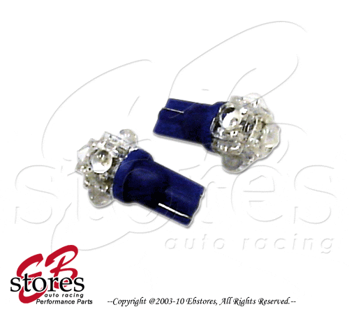 Set of 2pcs Blue Dome Light 5 Flux LED Light Bulbs 2825 168