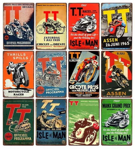 TT MOTOR BIKE CYCLE Racing Printed Posters A4A3 Print Cave Wall Art Bar Sport Ad - Picture 1 of 67