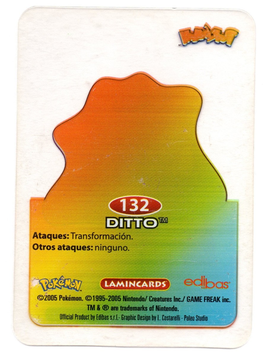 DITTO #132 LAMINCARD COLECCION POKEMON LAMINCARDS 2005 EDIBAS