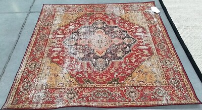 RUST / GOLD 6'-0'' x 6'-0'' Back Stain Rug, Reduced Price 1172771856 TSN131P-6SQ