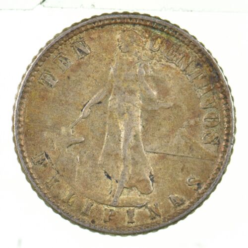 Roughly the Size of a Dime 1944 Philippines 10 Centavos World Silver Coin *586