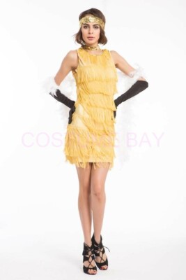 1920s Roaring Gatsby Charleston Flapper Gangster Fancy Dress Sequin Costume