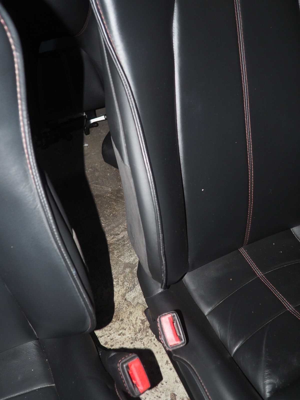 2010-2013 Aston Martin Rapide Black Leather Red Stitched Complete Seat Set OEM