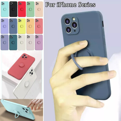 Weiche Silikon Handyhülle für iPhone 13 Pro Max Ring Halter Stoßfest Cover