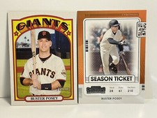 Buster Posey 2021 Topps Heritage & Contenders Base Season Ticket Lot FREE SHIP