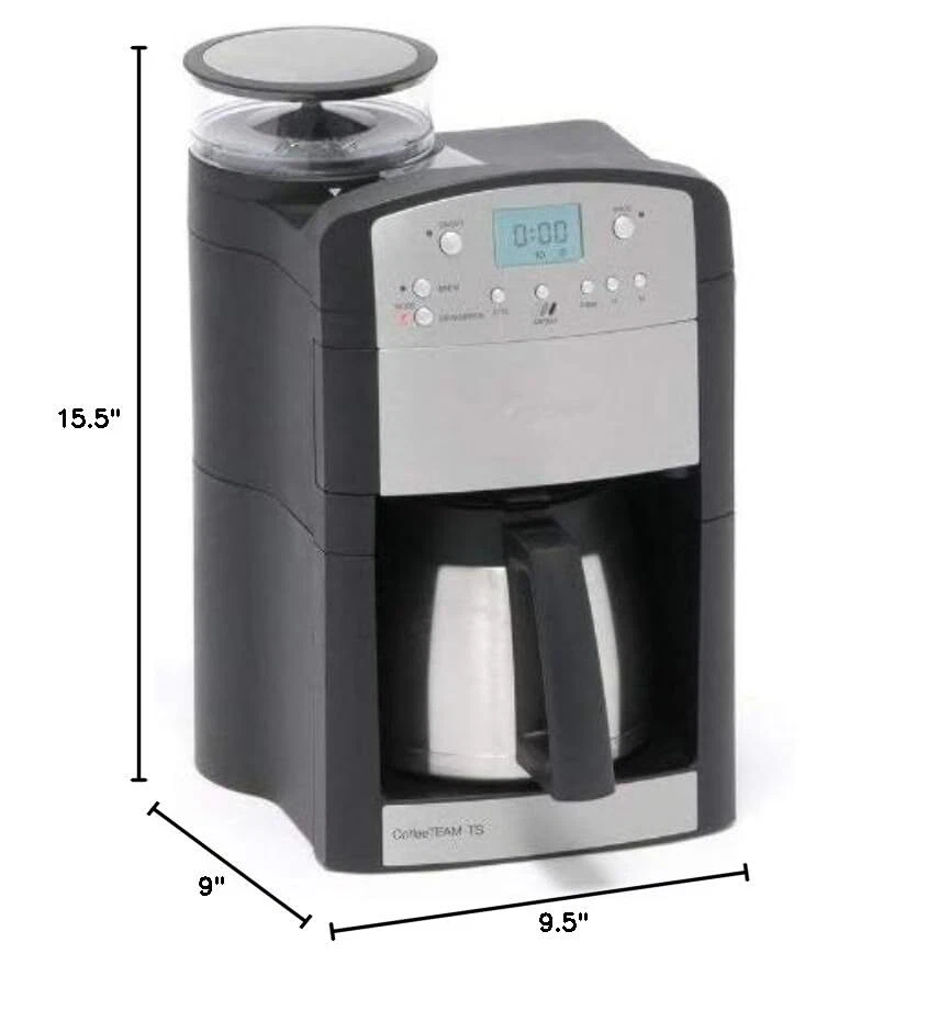 Capresso 465 CoffeeTeam TS 10-Cup Digital Coffeemaker with Conical Burr Grinder - Image 2 of 4