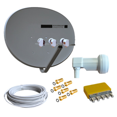 Russische TV Sat Anlage MAXIMUM E-85 voreingestellt Single LNB 1-Teilnehmer HDTV