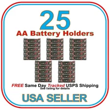 Single AA Battery Holder Case Box 1 X 1.5V With Leads 25 pcs pack