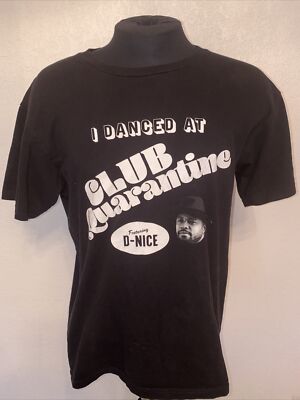 Hip Hop T-Shirt D Nice Club Quarantine DJ Large Black Danced BDP Flavor Unit