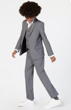 Calvin Klein Big Boys Slim Fit Stretch Suit Jacket, Size 18 R, Oxford Gray   