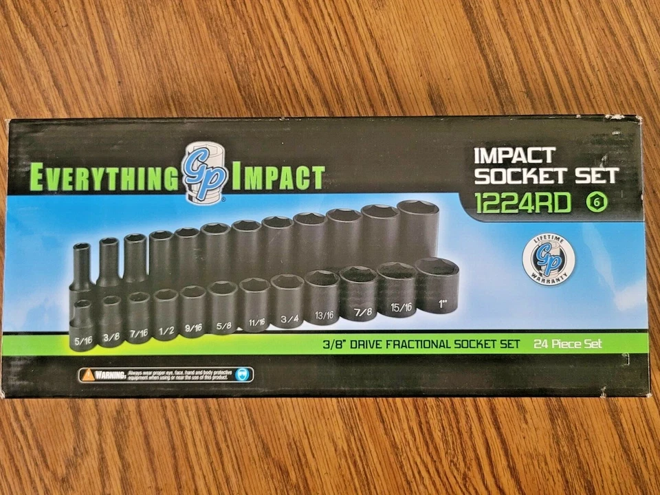 Grey Pneumatic 24pc Short & Deep Fractional Impact Socket Set 5/16" to 1" 1224RD - Image 2 of 2