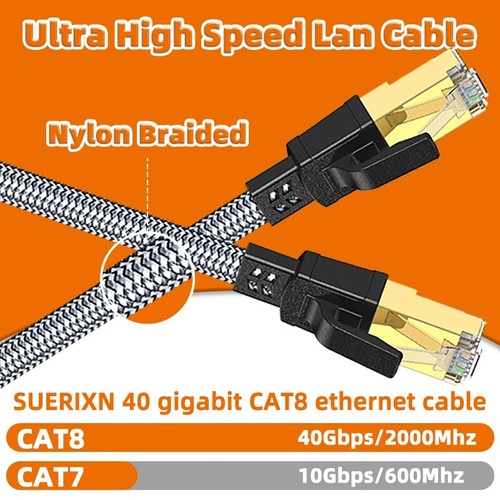 Ethernet Cable CAT8 40Gbps 2000MHz FFTP Network Nylon Braided RJ45 Patch Cord - 第 39/76 張圖片