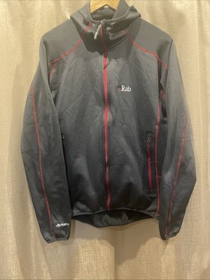Rab PS Hoodie schwarz Polartec Power Stretch Fleece Full Zip Jacke Größe Large