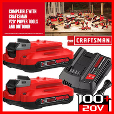 2PACK 20Volt For Craftsman V20 3.0Ah Li-ion Battery CMCB204 CMCB202 /Charger