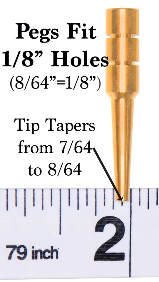 Metal Cribbage Pegs, Friends & Family Set of 60 pegs in 4 Colors, Fit 1/8" hole - Image 3 of 4
