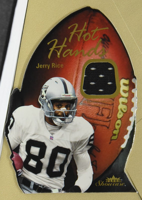 2003 Fleer Showcase Hot Hands #HH-JR (214/599) Jerry Rice Swatch