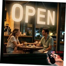 Open Signs for Business, 30"x10" Big Bright Open Sign with Remote Warm White