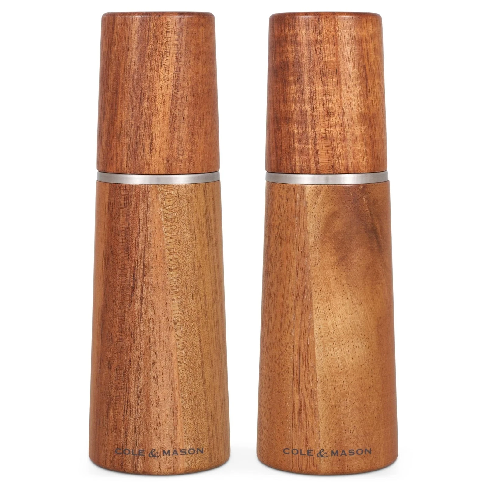 Marlow Wood Mill Set - Balanced Salt and Pepper Grinders - Refillable Spice T...