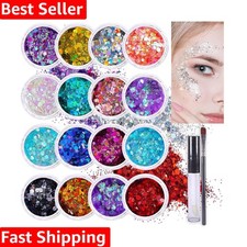 Chunky Holographic Body Glitter I 16 Colors  Glitter Glue for Face Glitter M...
