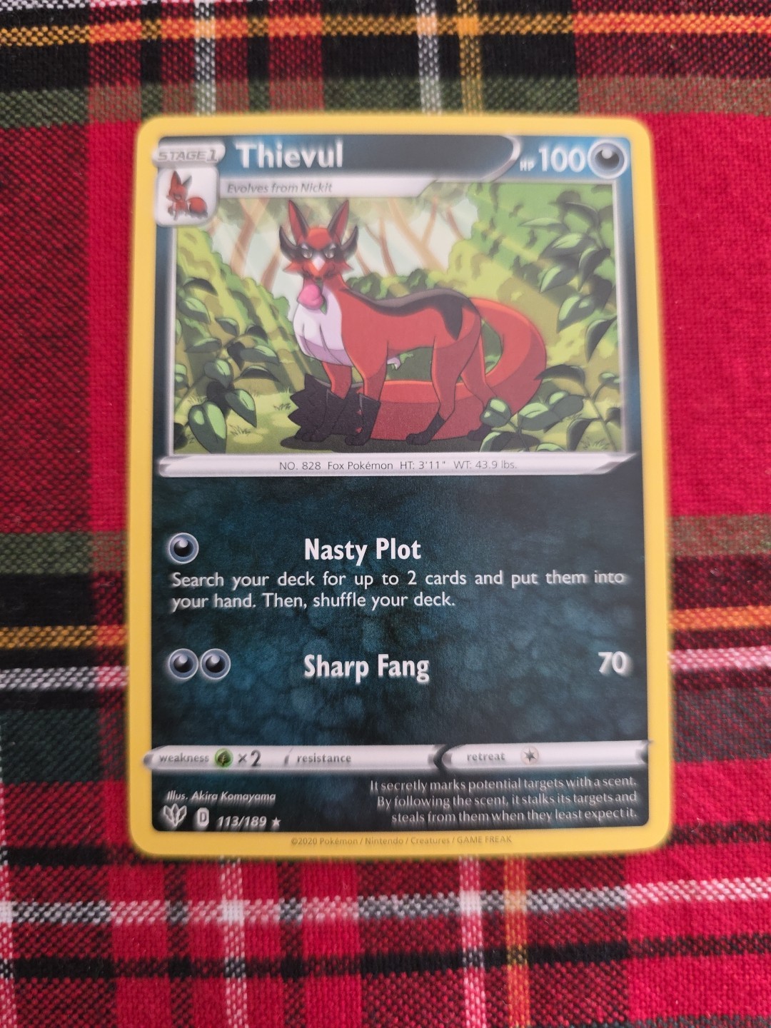 Pokemon TCG Card Darkness Ablaze Thievul 113/189 Rare