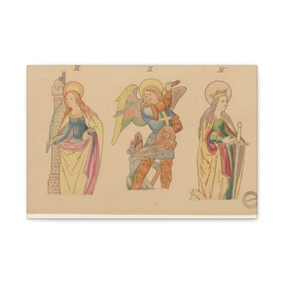 anonymous - Heilige Barbara, aartsengel Michaël - Canvas Wall Art