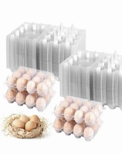 100 Pack 12 Count Plastic Egg Cartons - Bulk Cheap Clear Reusable Egg Containers