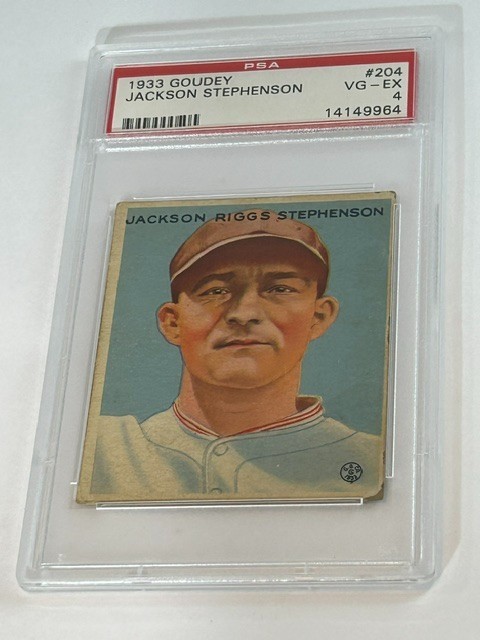 1933 GOUDEY #204 JACKSON STEPHENSON PSA VG-EX 4 CHICAGO CUBS BASEBALL CARD