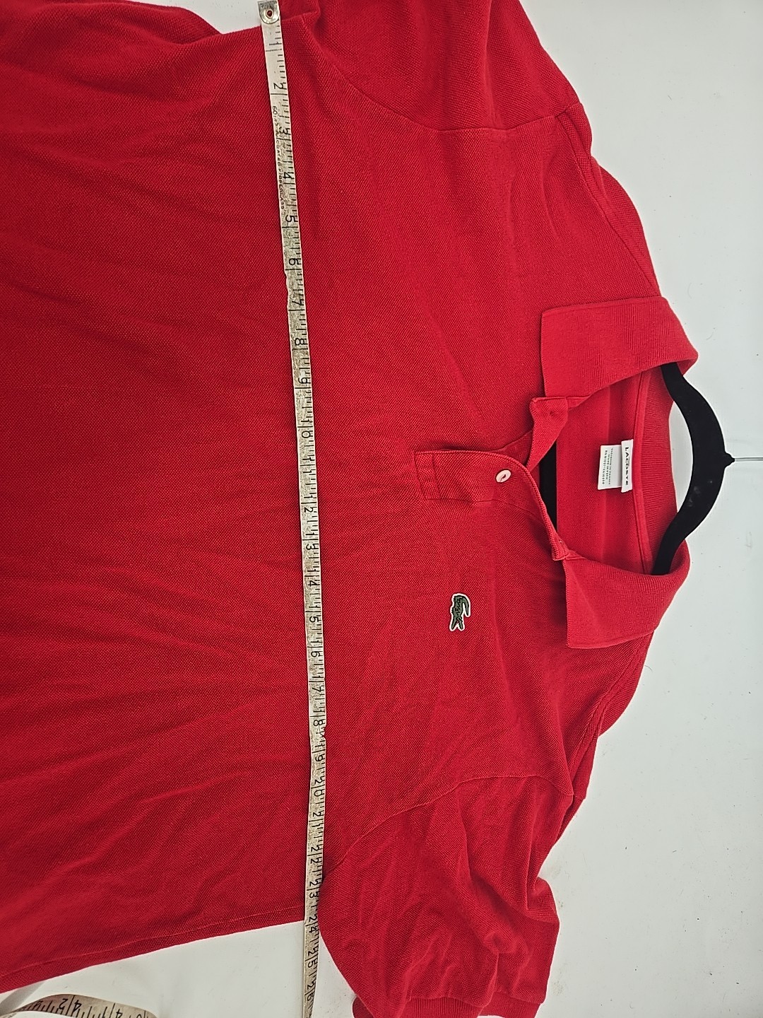 VTG LaCoste Red Polo Shirt Cotton Size 8 XL Men Classic Fit Made in France Golf thumbnail 11