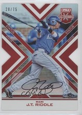 2016 Panini Elite Extra Edition Status Red Die-Cut 28/75 JT Riddle #83 Auto 0c6