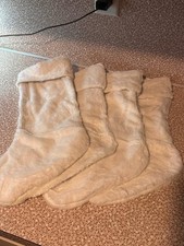 Set of 4 Christmas white stockings