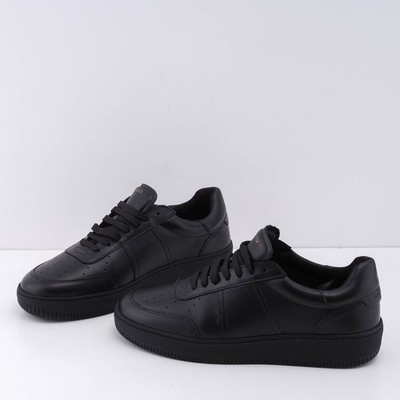Sandro Paris Men's Sneakers Trainers Leather Logo Black Size 41 SHACH00680