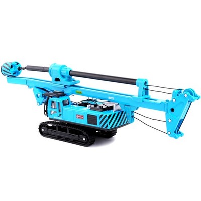 Blue 1/64 Alloy Rotary Drilling Rig Crawler Excavator Vehicle Simulation Model