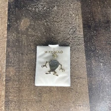 MA 14 Kt Gold Tasmanian Devil Charm Pendant Black Etching WBI 1993