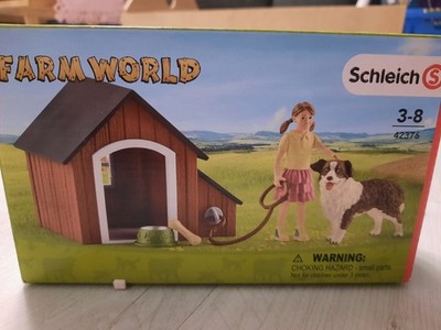 Schleich Farm World Spielset 42376 Hundehütte mit Mädchenfigur, Hund & Zubehör