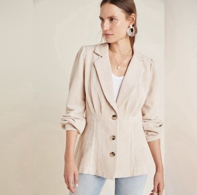 Current Air Beige Textured Blazer SizeSmall PTP 19'' EUC