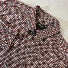 Eddie Bauer Button Down Shirt Plaid Mens XXL 2XL Wrinkle Free 100 Cotton