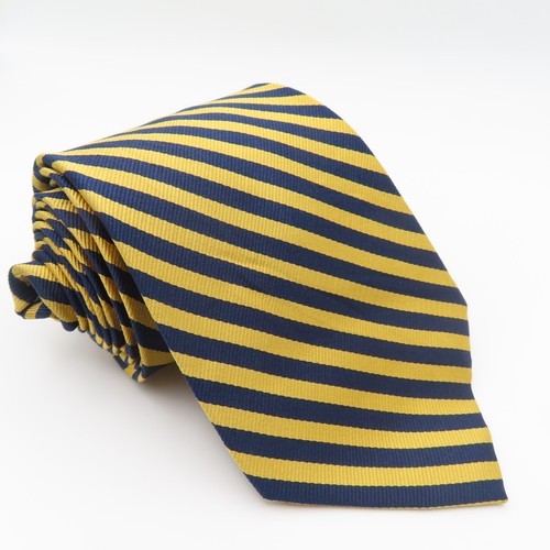Jos A Bank Tie Silk Blue Yellow Repp Striped 3.5" Wide 58" Long Executive