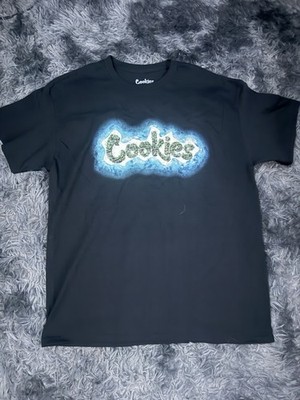 Men s Cookies T-Shirt, island With Ocean Design, Plain Back, Size large
