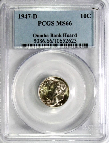 1947-D Roosevelt Dime PCGS MS66 #GA6-23 "90% Silver"